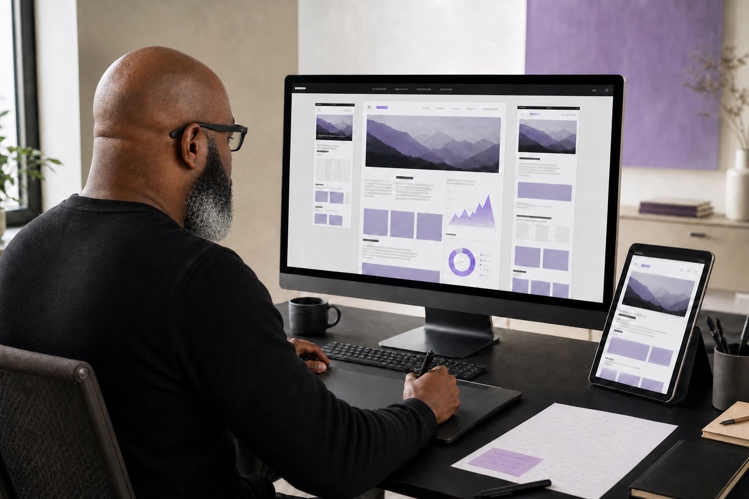 Founder reviewing campaign performance and responsive digital strategy